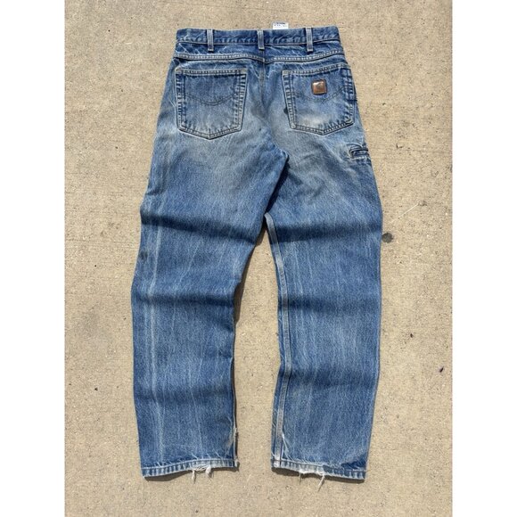 Vintage Y2K Carhartt Carpenter Raw Denim Blue Jean - Picture 1 of 10